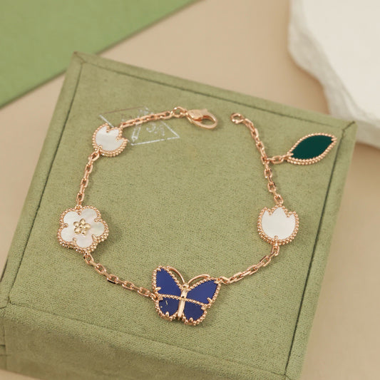 [Love Aura]LUCKY SPRING BUTTERFLY 5 MOTIF BRACELET
