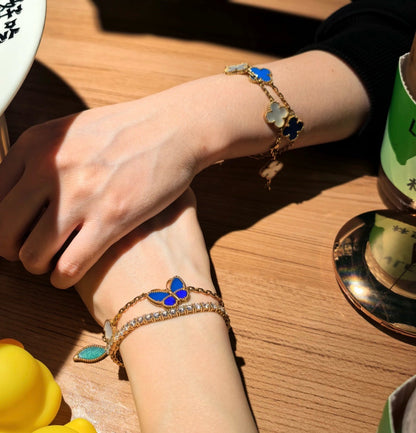 [Love Aura]LUCKY SPRING BUTTERFLY 5 MOTIF BRACELET