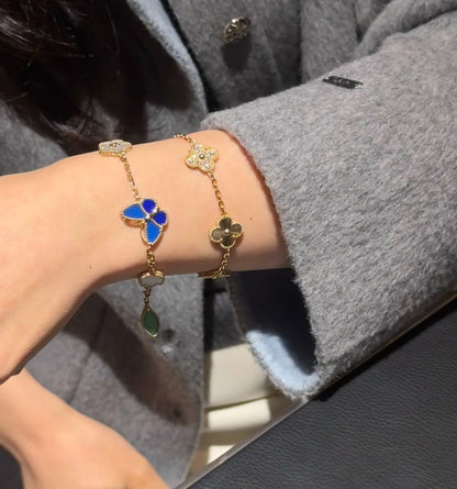 [Love Aura]LUCKY SPRING BUTTERFLY 5 MOTIF BRACELET