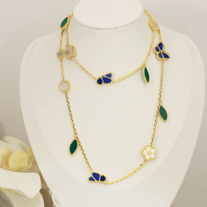 [Love Aura]LUCKY SPRING BUTTERFLY 15 FLOWER NECKLACE