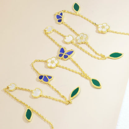 [Love Aura]LUCKY SPRING BUTTERFLY 15 FLOWER NECKLACE