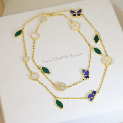 [Love Aura]LUCKY SPRING BUTTERFLY 15 FLOWER NECKLACE