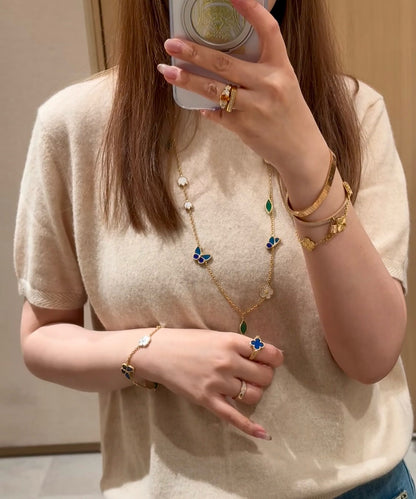 [Love Aura]LUCKY SPRING BUTTERFLY 15 FLOWER NECKLACE