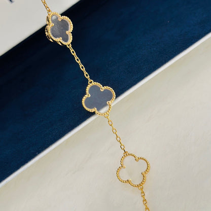 [Love Aura]CLOVER 5 MOTIF ROCK CRYSTAL BRACELET