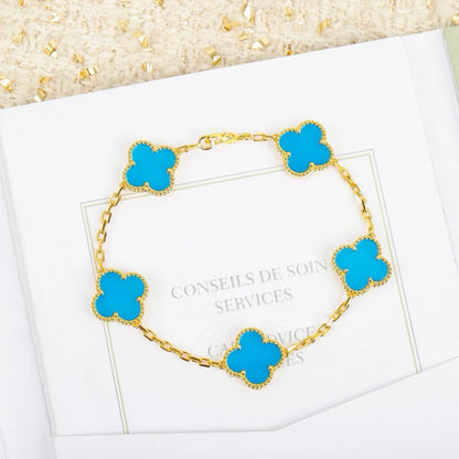 [Love Aura] CLOVER 5 MOTIF TURQUOISE BRACELET COLLECTION