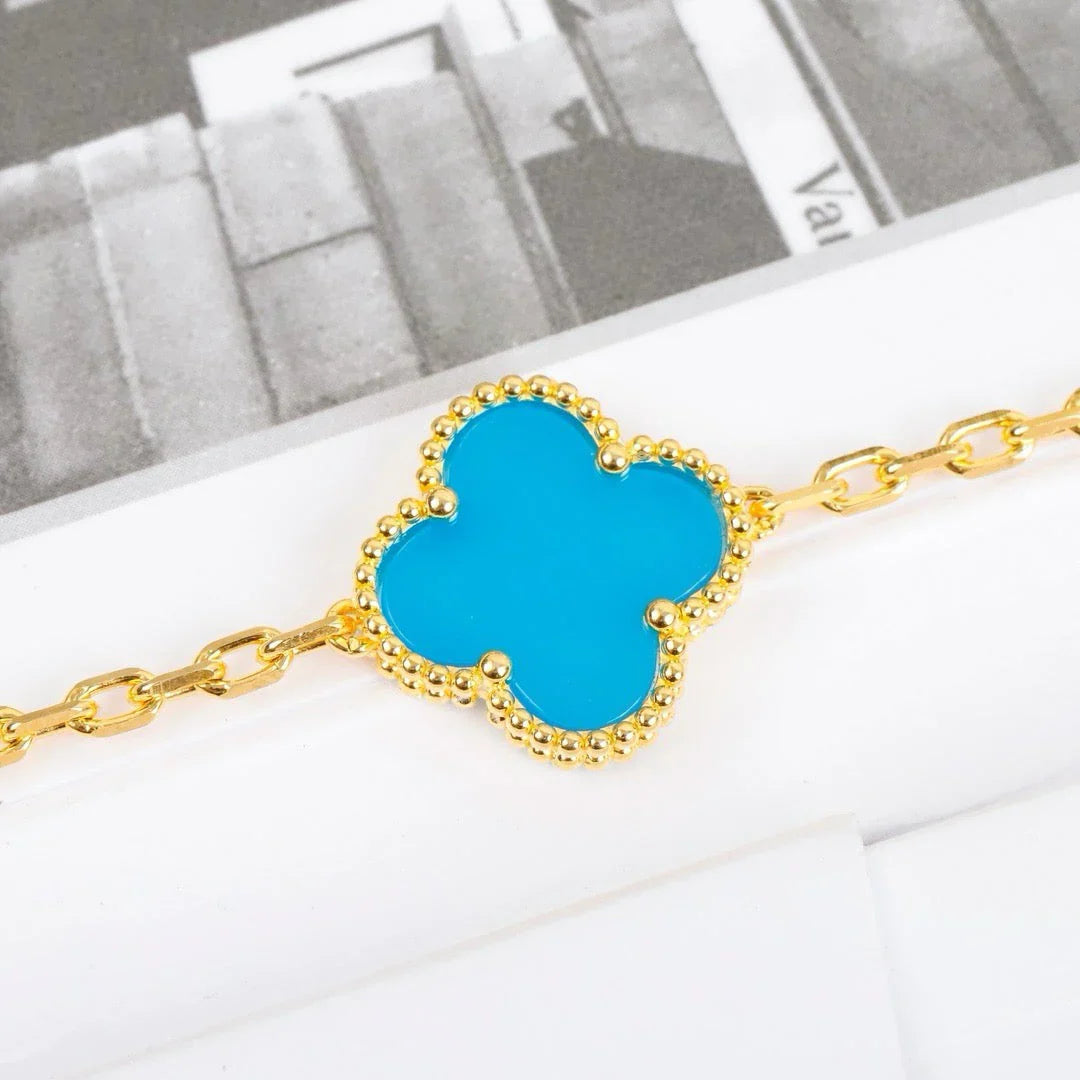 [Love Aura] CLOVER 5 MOTIF TURQUOISE BRACELET COLLECTION