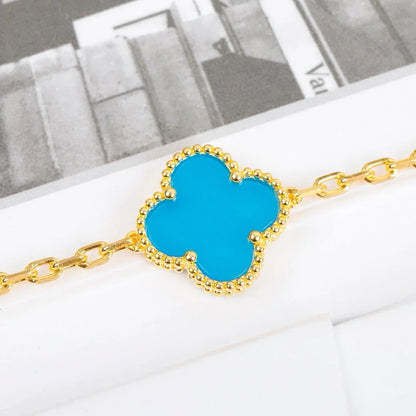 [Love Aura] CLOVER 5 MOTIF TURQUOISE BRACELET COLLECTION