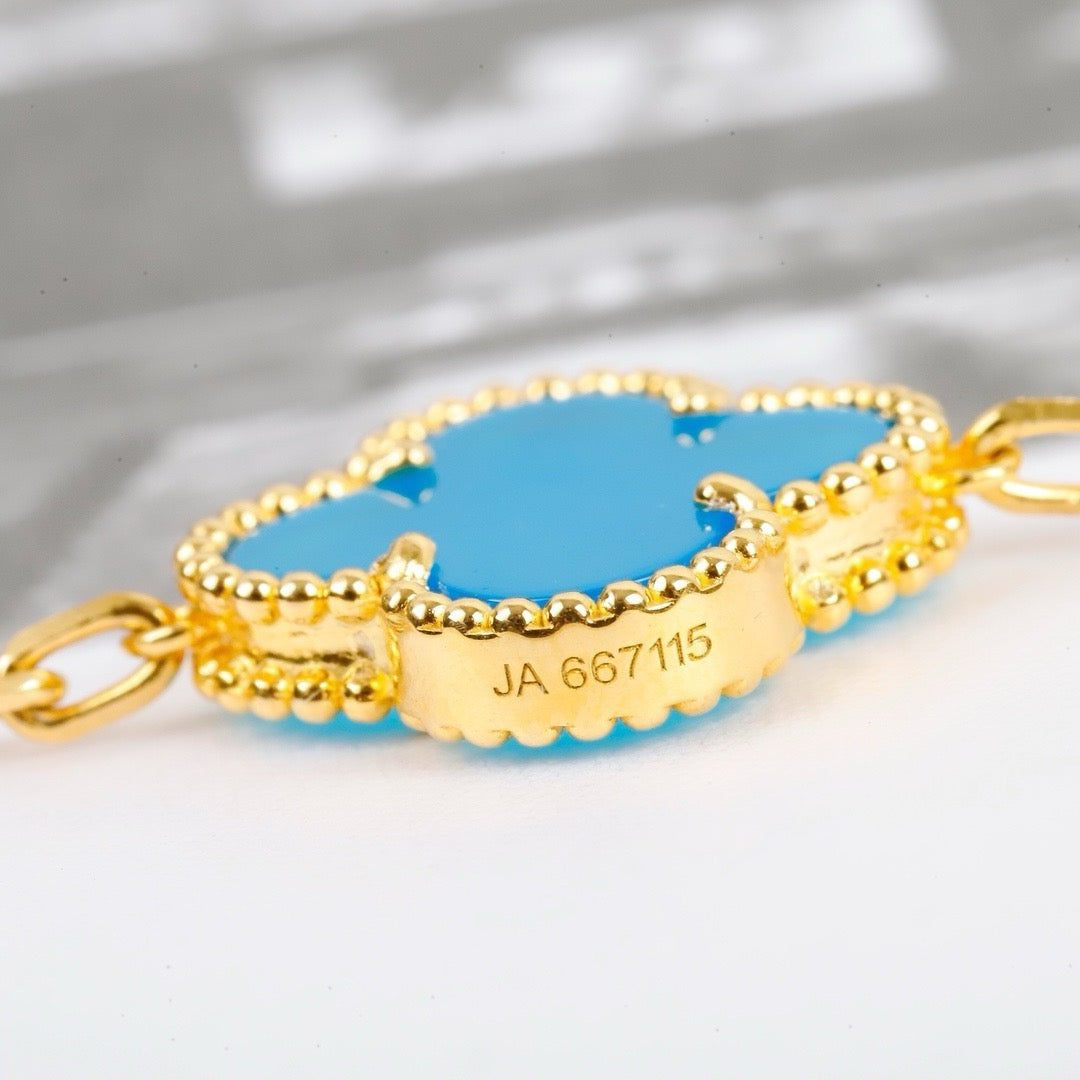 [Love Aura]CLOVER 5 MOTIFS TURQUOISE BRACELET