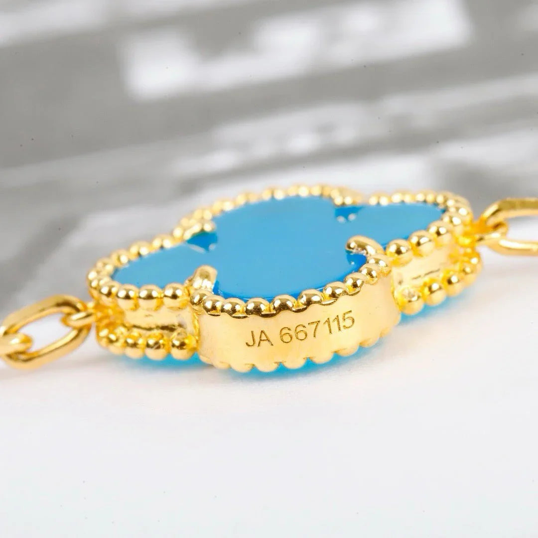 [Love Aura] CLOVER 5 MOTIF TURQUOISE BRACELET COLLECTION