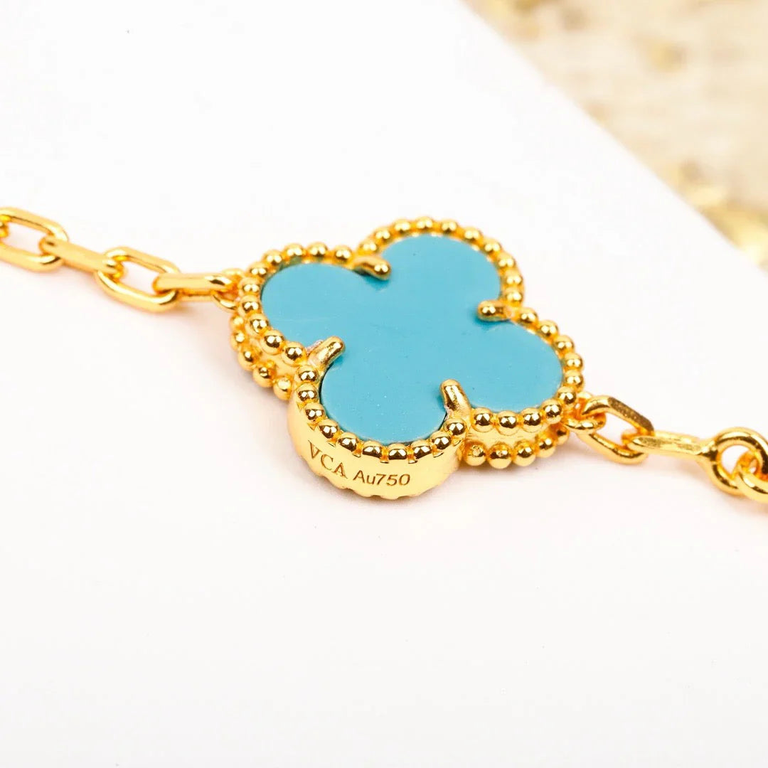 [Love Aura] CLOVER 5 MOTIF TURQUOISE BRACELET COLLECTION