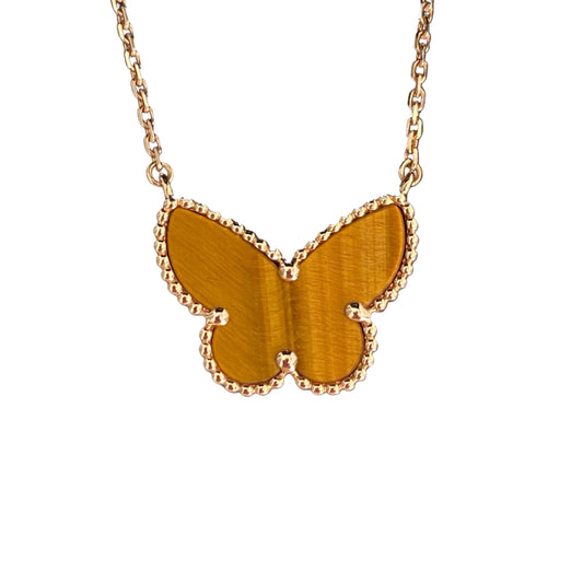 [Love Aura] TIGER__ EYE BUTTERFLY NECKLACE