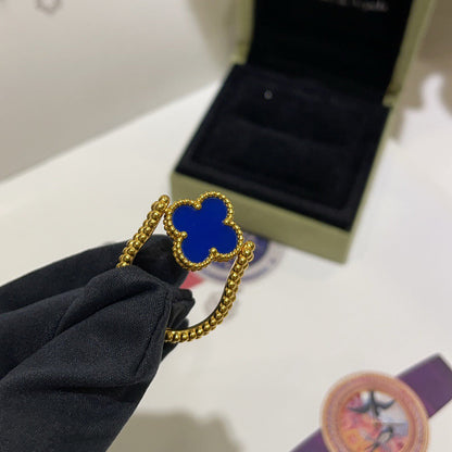 [Love Aura]CLOVER RIVERSIBLE BLUE AGATE RING