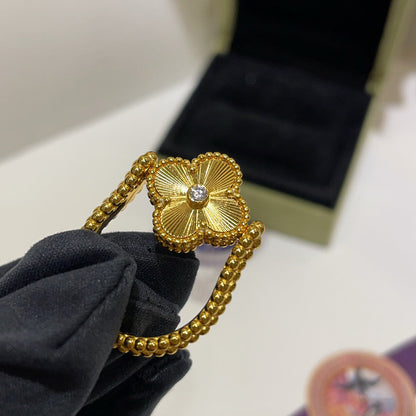 [Love Aura]CLOVER RIVERSIBLE BLUE AGATE RING