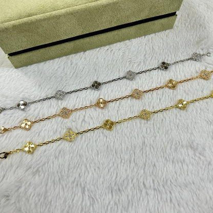 [Love Aura]CLOVER 6 MOTIF DIAMOND LASER BRACELET
