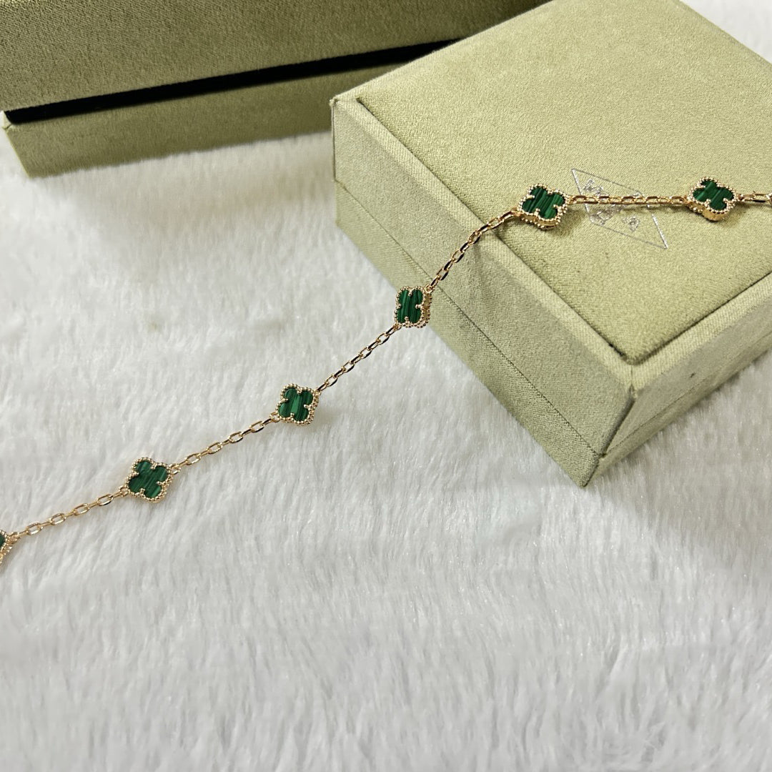 [Love Aura]CLOVER 6 MOTIF MALACHITE BRACELET