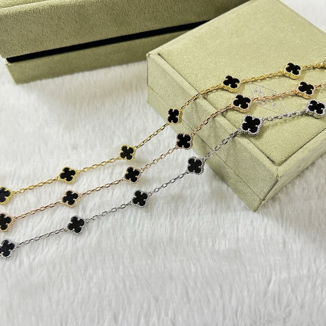 [Love Aura]CLOVER 6 MOTIF  ONYXS BRACELET