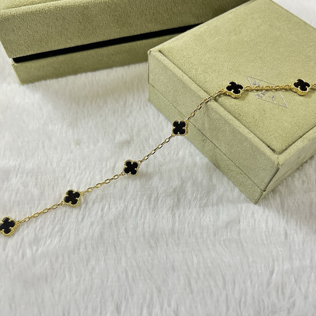 [Love Aura]CLOVER 6 MOTIF  ONYXS BRACELET