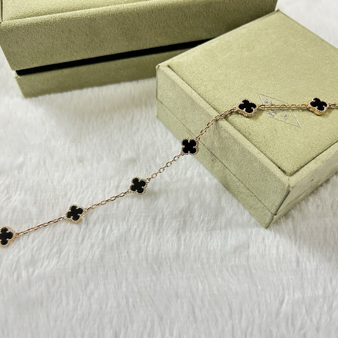 [Love Aura]CLOVER 6 MOTIF  ONYXS BRACELET