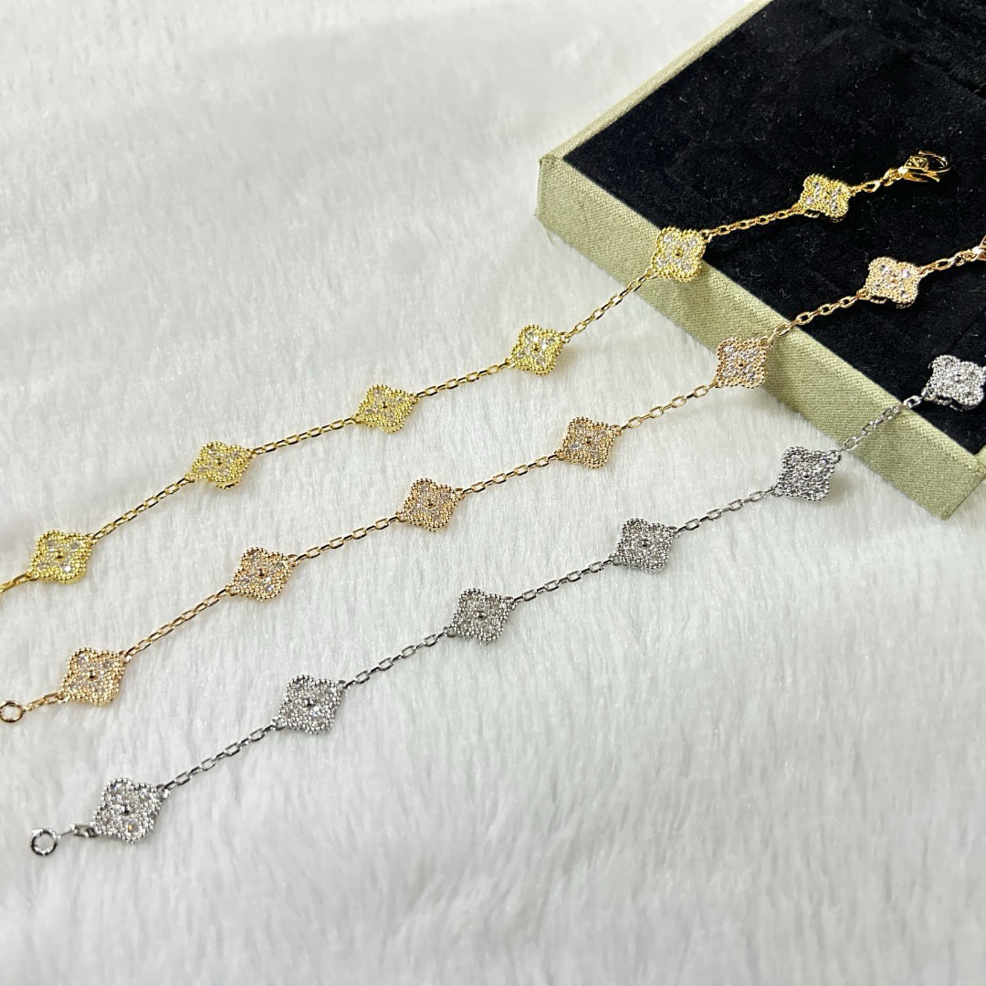 [Love Aura]CLOVER 6 MOTIF DIAMOND BRACELET