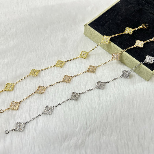 [Love Aura]CLOVER 6 MOTIF DIAMOND BRACELET