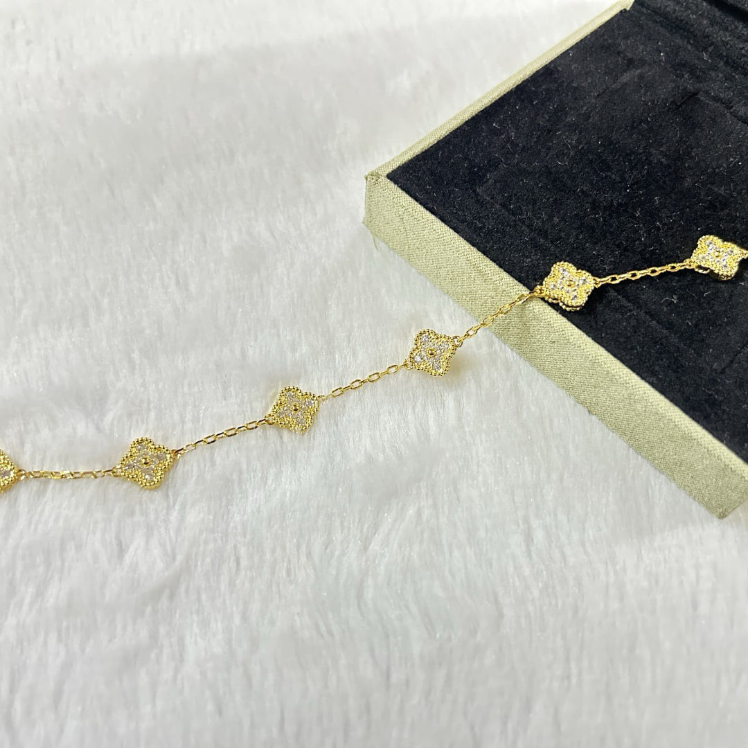 [Love Aura]CLOVER 6 MOTIF DIAMOND BRACELET