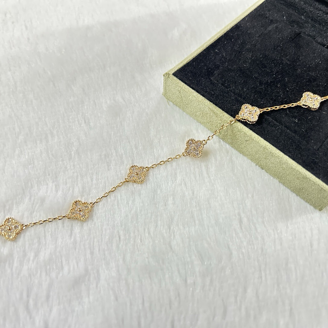 [Love Aura]CLOVER 6 MOTIF DIAMOND BRACELET