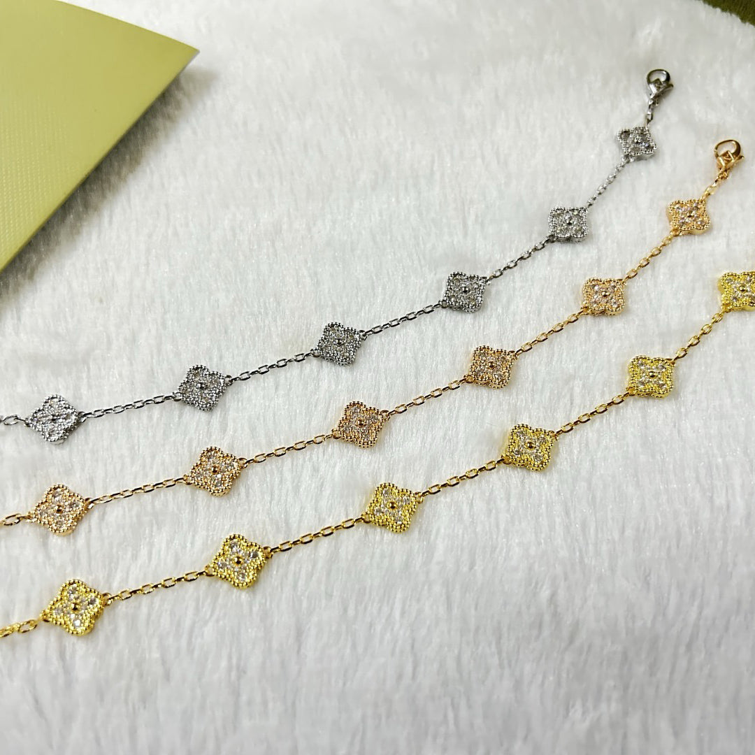 [Love Aura]CLOVER 6 MOTIF DIAMOND BRACELET