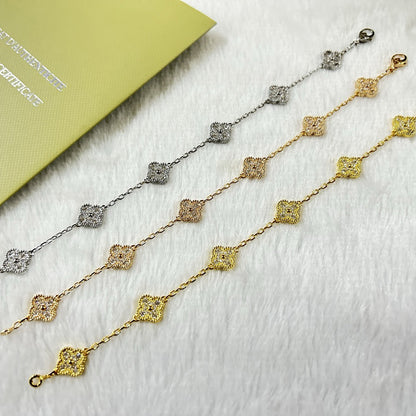[Love Aura]CLOVER 6 MOTIF DIAMOND BRACELET