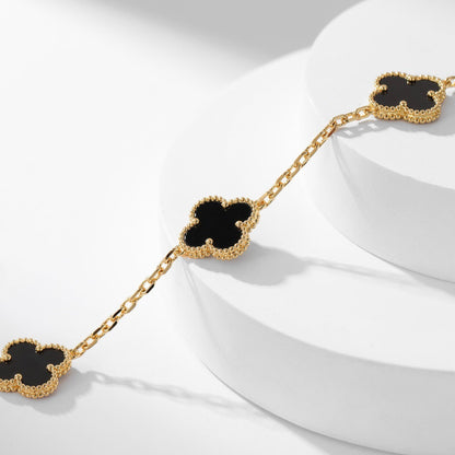 [Love Aura]CLOVER 10 MOTIFS ONYX NECKLACE