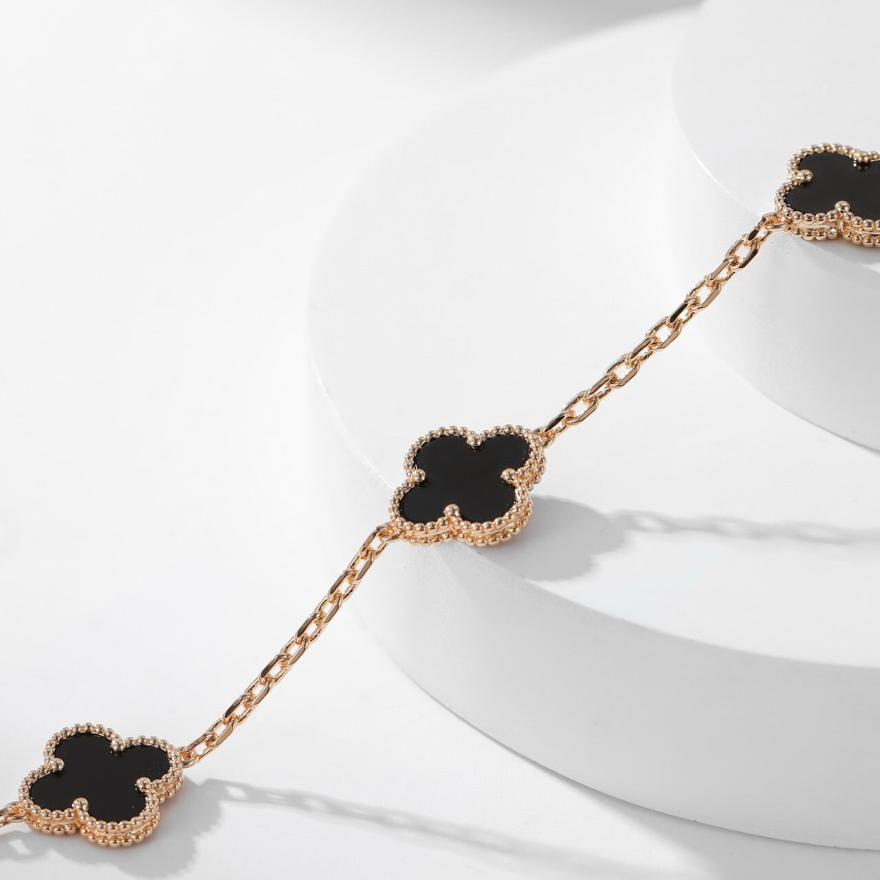 [Love Aura]CLOVER 10 MOTIFS ONYX NECKLACE