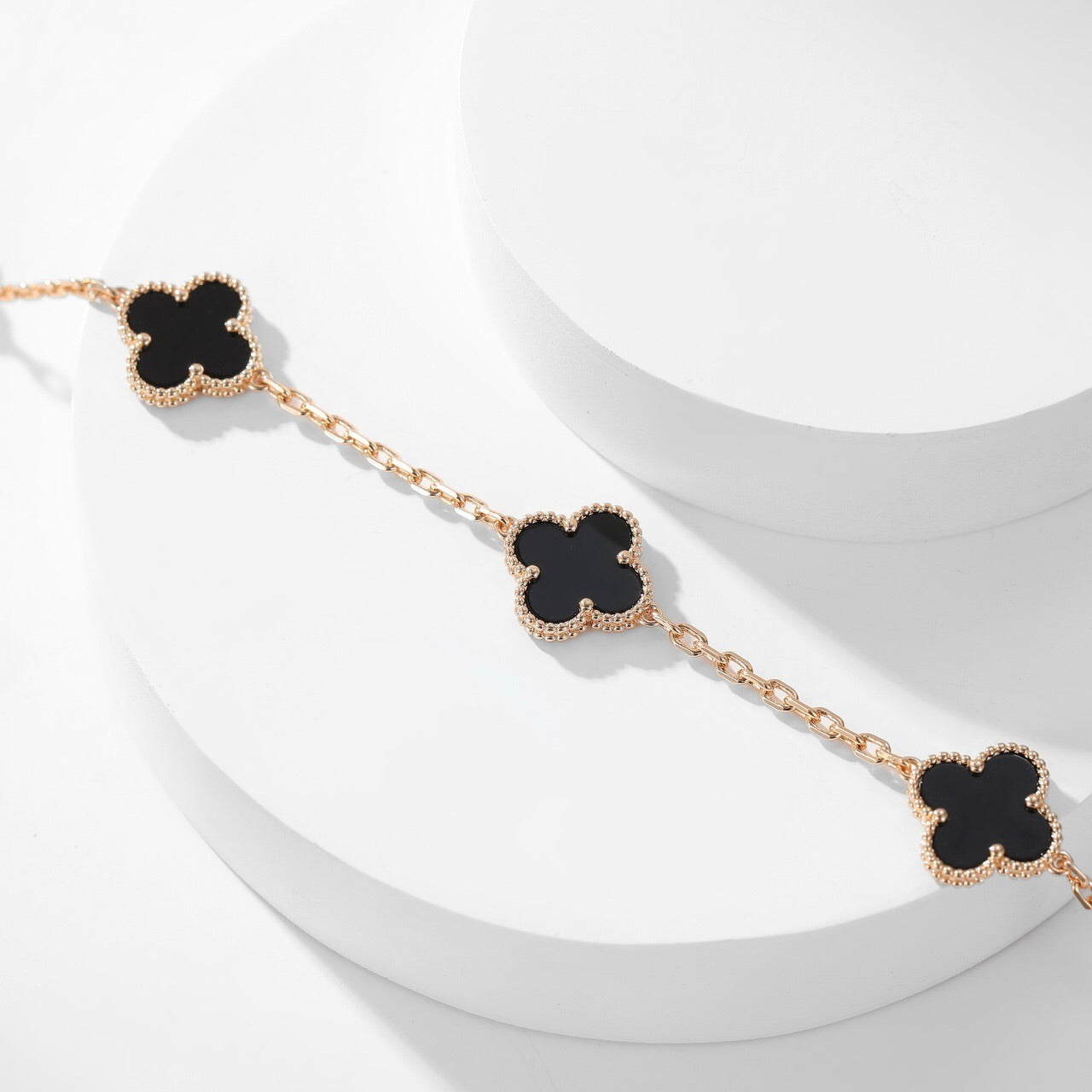 [Love Aura]CLOVER 10 MOTIFS ONYX NECKLACE