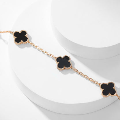 [Love Aura]CLOVER 10 MOTIFS ONYX NECKLACE