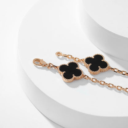 [Love Aura]CLOVER 10 MOTIFS ONYX NECKLACE