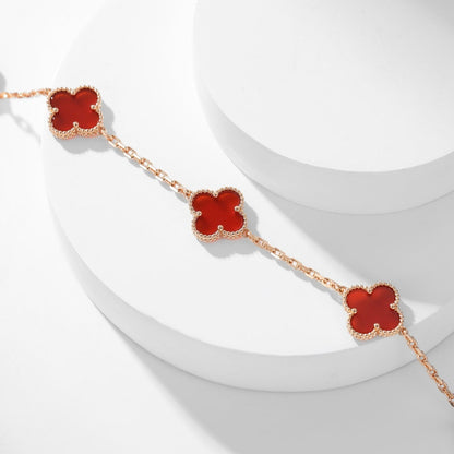 [Love Aura]CLOVER 10 MOTIFS CARNELIAN NECKLACE