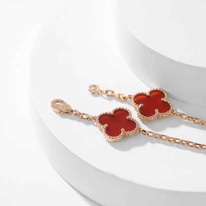 [Love Aura]CLOVER 10 MOTIFS CARNELIAN NECKLACE