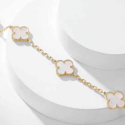 [Love Aura]CLOVER 10 MOTIFS WHITE MOTHER OF PEARL NECKLACE