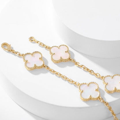 [Love Aura]CLOVER 10 MOTIFS WHITE MOTHER OF PEARL NECKLACE