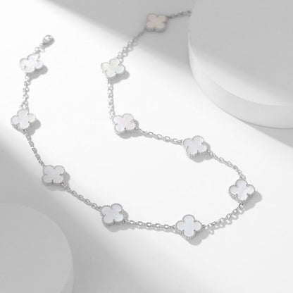 [Love Aura]CLOVER 10 MOTIFS WHITE MOTHER OF PEARL NECKLACE