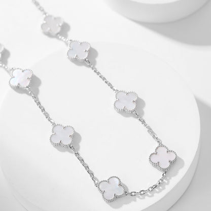 [Love Aura]CLOVER 10 MOTIFS WHITE MOTHER OF PEARL NECKLACE