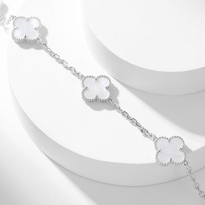 [Love Aura]CLOVER 10 MOTIFS WHITE MOTHER OF PEARL NECKLACE