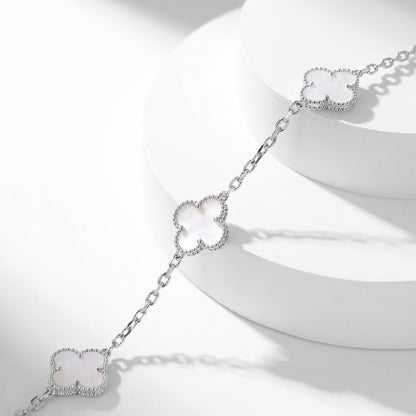 [Love Aura]CLOVER 10 MOTIFS WHITE MOTHER OF PEARL NECKLACE