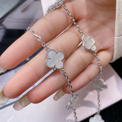 [Love Aura]CLOVER 10 MOTIFS WHITE MOTHER OF PEARL NECKLACE