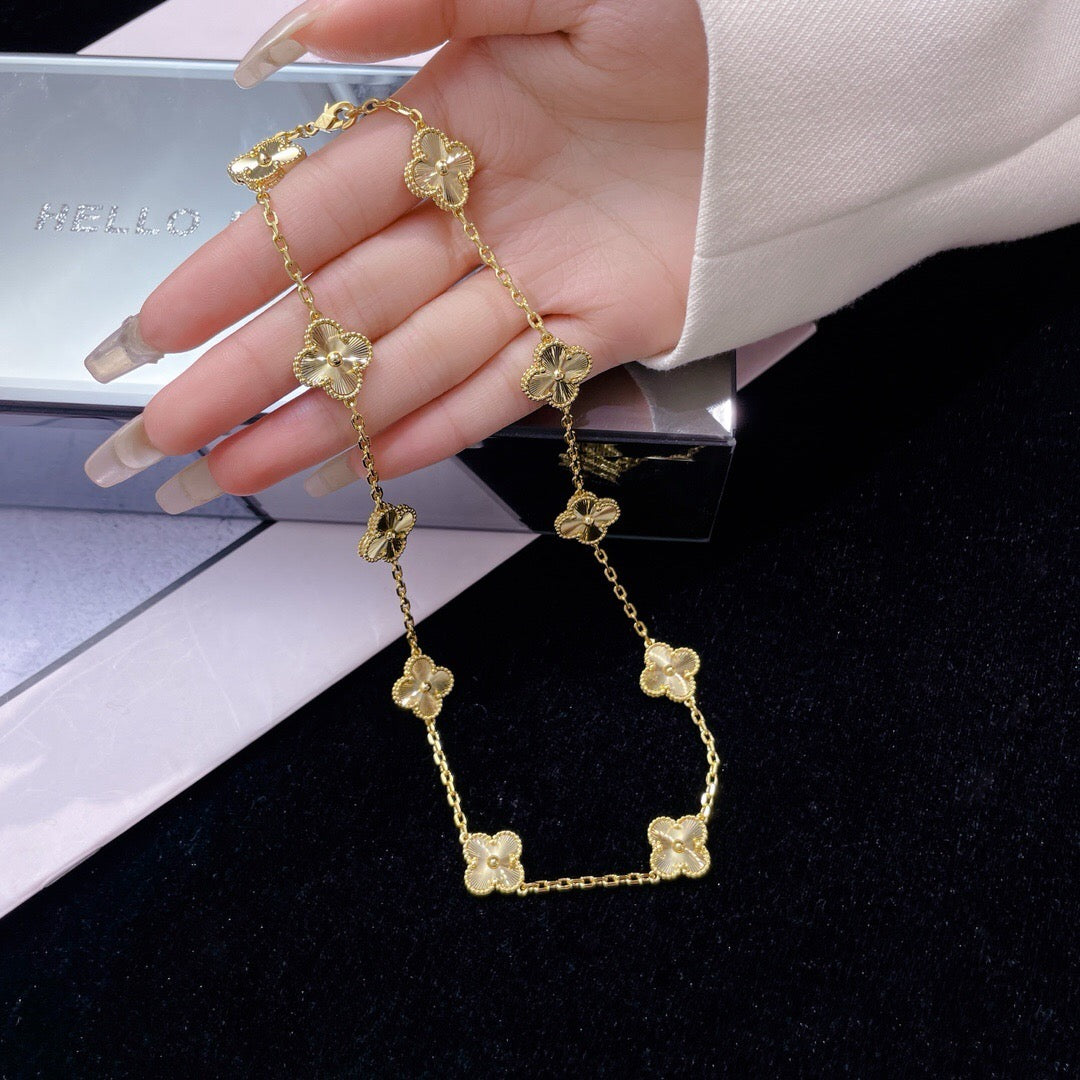[Love Aura]CLOVER 10 MOTIFS LASER NECKLACE