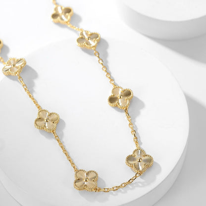 [Love Aura]CLOVER 10 MOTIFS LASER NECKLACE