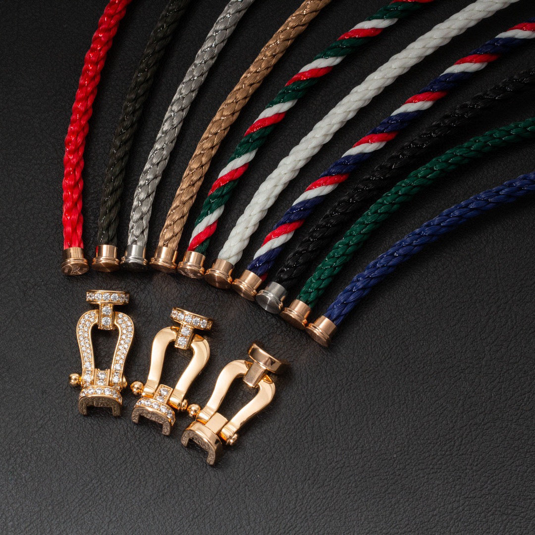 [Love Aura]FORCE LARGE HORSESHOE FULL DIAMOND BRACELET ROSE GOLD