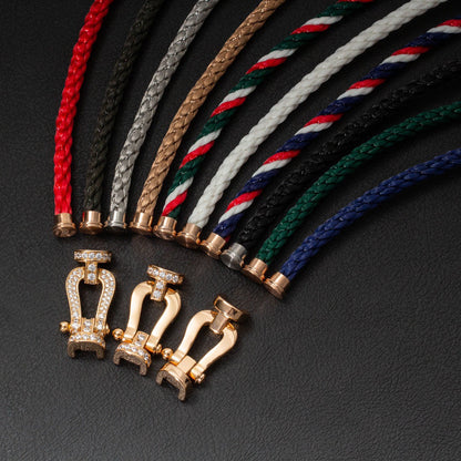 [Love Aura]FORCE LARGE HORSESHOE HALF DIAMOND BRACELET SILVER