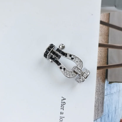 [Love Aura]FORCE LARGE HORSESHOE BLACK WHITE DIAMOND BRACELET ROSE GOLD