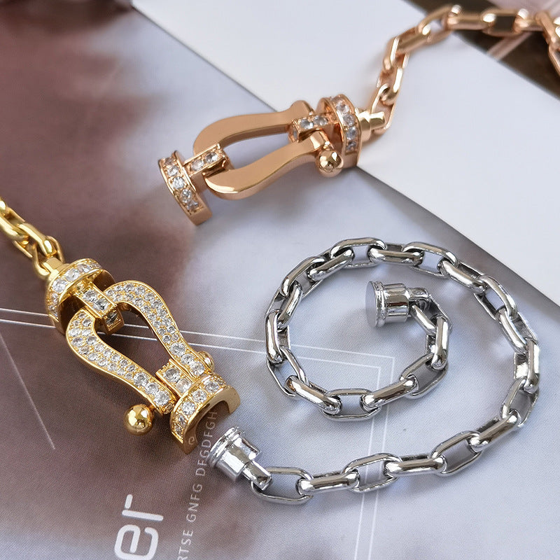 [Love Aura]FORCE LARGE HORSESHOE CLASP  METAL BRACELET