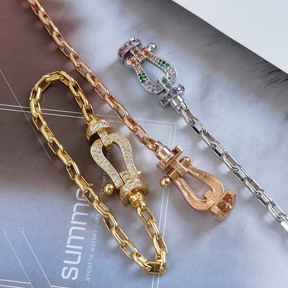 [Love Aura]FORCE LARGE HORSESHOE CLASP  METAL BRACELET