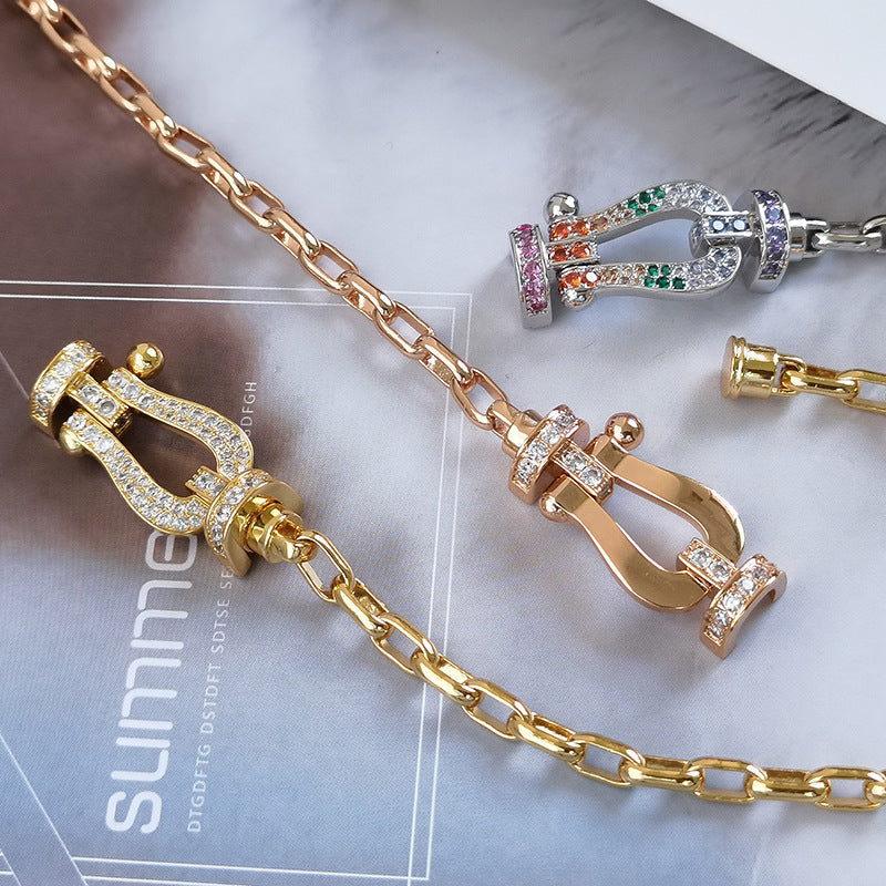 [Love Aura]FORCE LARGE HORSESHOE CLASP  METAL BRACELET